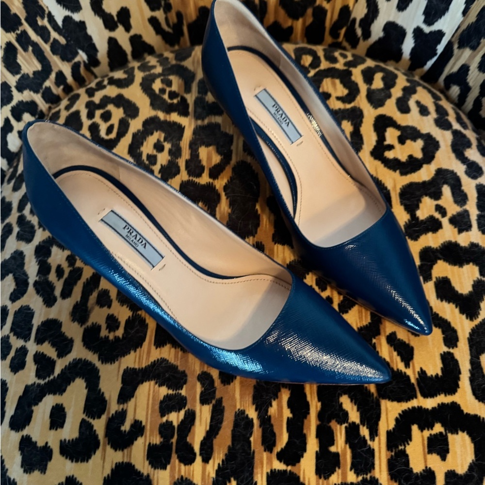 Prada Women's Dark Blue Pointed Heels